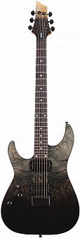 SCHECTER C-1 STANDARD LH BLACK FADE BURST BURL BFBB