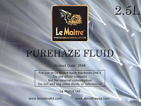 LE MAITRE PUREHAZE FLUID, 2.5L (ex- NEUTRON HAZER FLUID 2.5L)