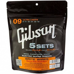 GIBSON SVP-700UL BRITE WIRES ELECT SET/5 .09-.042