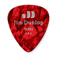 DUNLOP 483P09TH Celluloid Red Pearloid Thin 12Pack